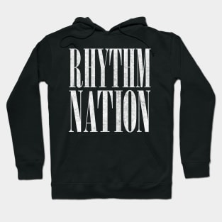 Rhythm Nation /  80s Aesthetic Typography Design Hoodie